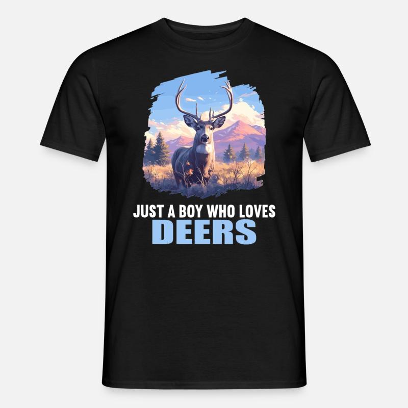 Hirsche Hirsch - Männer T-Shirt - Schwarz