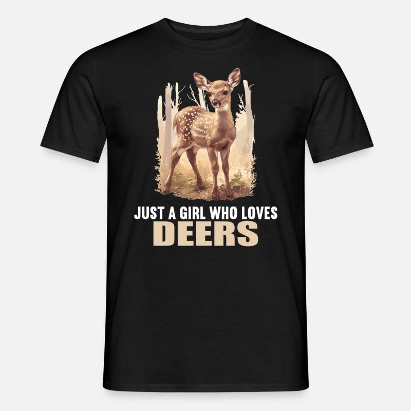 Hirsche Hirsch - Männer T-Shirt - Schwarz