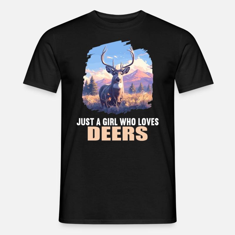 Hirsche Hirsch - Männer T-Shirt - Schwarz
