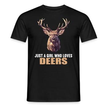 Deer Deer - Men's T-Shirt - black - Front - AI Model Male 178 light (178cm)