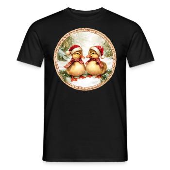 Weihnachten Entchen - Männer T-Shirt - Schwarz - Vorne - AI Model Male 178 light (178cm)