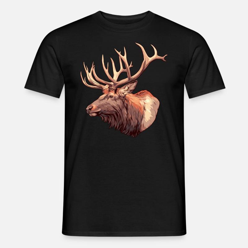 Elche Elch - Männer T-Shirt - Schwarz