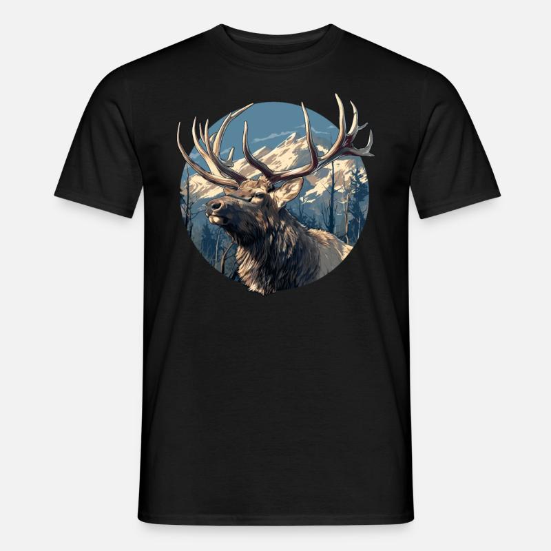 Elche Elch - Männer T-Shirt - Schwarz
