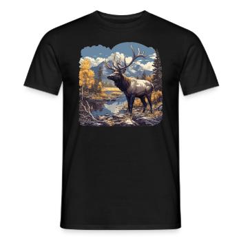 Moose Moose - Men's T-Shirt - black - Front - AI Model Male 178 light (178cm)