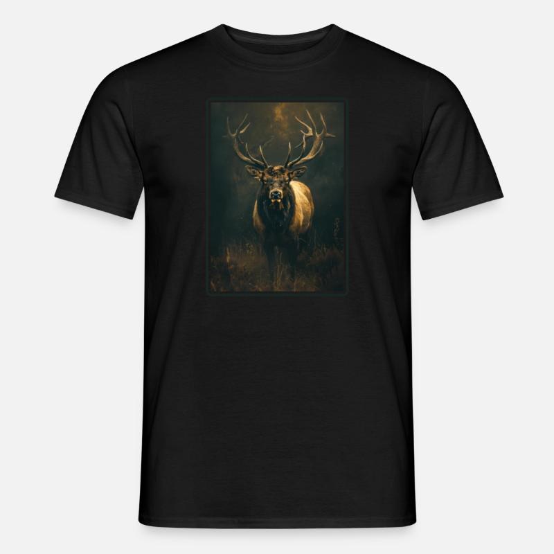 Elche Elch - Männer T-Shirt - Schwarz