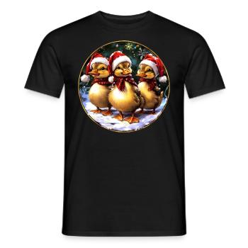 Entchen Weihnachtsmann - Männer T-Shirt - Schwarz - Vorne - AI Model Male 178 light (178cm)