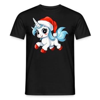 Christmas Unicorns - Men's T-Shirt - black - Front - AI Model Male 178 light (178cm)