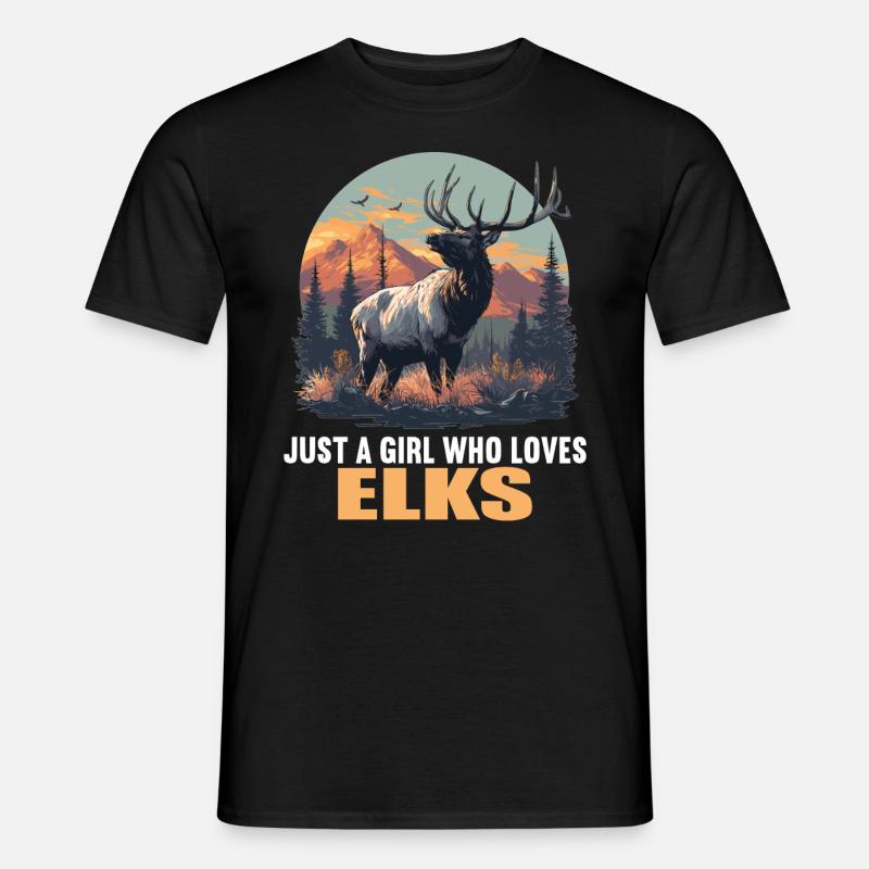 Elche Elch - Männer T-Shirt - Schwarz