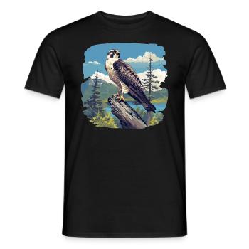 Falken Falke - Männer T-Shirt - Schwarz - Vorne - AI Model Male 178 light (178cm)