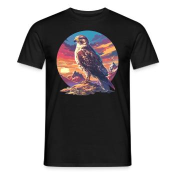 Falken Falke - Männer T-Shirt - Schwarz - Vorne - AI Model Male 178 light (178cm)