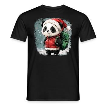 Noël Pandas - T-shirt homme - noir - Devant - AI Model Male 178 light (178cm)