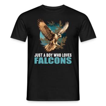 Falken Falke - Männer T-Shirt - Schwarz - Vorne - AI Model Male 178 light (178cm)