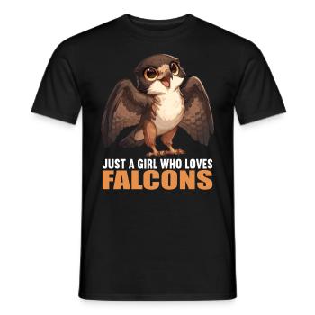 Falken Falke - Männer T-Shirt - Schwarz - Vorne - AI Model Male 178 light (178cm)
