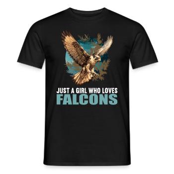 Falken Falke - Männer T-Shirt - Schwarz - Vorne - AI Model Male 178 light (178cm)