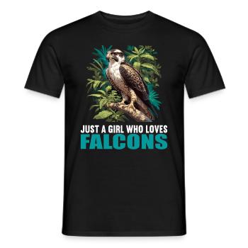 Falken Falke - Männer T-Shirt - Schwarz - Vorne - AI Model Male 178 light (178cm)