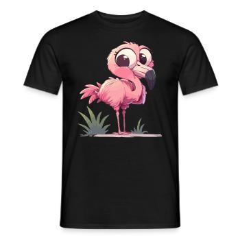 Flamingos Flamingo - Men's T-Shirt - black - Front - AI Model Male 178 light (178cm)