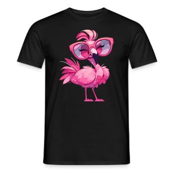 Flamingos Flamingo - Men's T-Shirt - black - Front - AI Model Male 178 light (178cm)