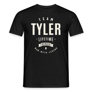 Équipe Tyler Membre à vie Drôle de prénom Tyler - T-shirt homme - noir - Devant - AI Model Male 178 light (178cm)