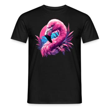 Flamingos Flamingo - Men's T-Shirt - black - Front - AI Model Male 178 light (178cm)