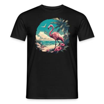 Flamingos Flamingo - Men's T-Shirt - black - Front - AI Model Male 178 light (178cm)