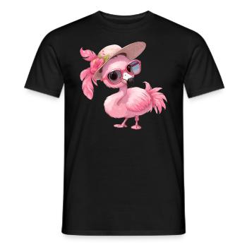 Flamingos Flamingo - Men's T-Shirt - black - Front - AI Model Male 178 light (178cm)