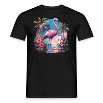 Flamingos Flamingo - Men's T-Shirt - black - Front - AI Model Male 178 light (178cm)