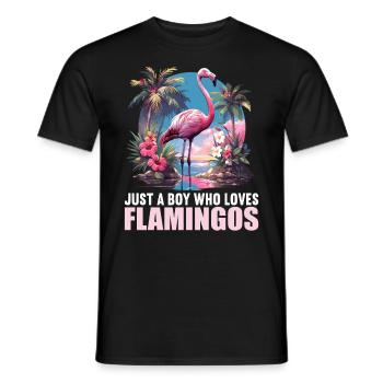 Flamingos Flamingo - Men's T-Shirt - black - Front - AI Model Male 178 light (178cm)
