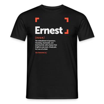 Ernest Definition Personalisierter Name Ernest - Männer T-Shirt - Schwarz - Vorne - AI Model Male 178 light (178cm)