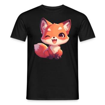 Foxes Fox - Men's T-Shirt - black - Front - AI Model Male 178 light (178cm)