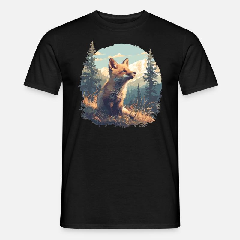Füchse Fuchs - Männer T-Shirt - Schwarz