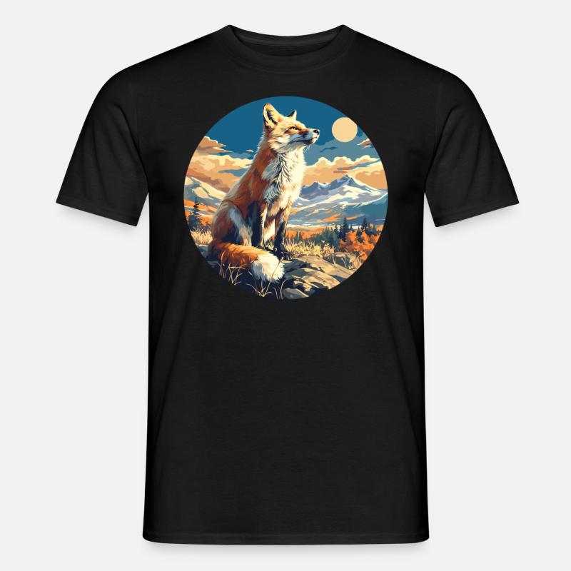 Füchse Fuchs - Männer T-Shirt - Schwarz