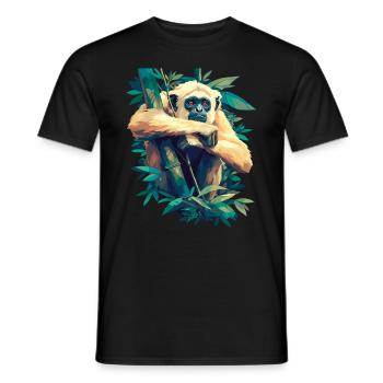 Gibbons Gibbon - Männer T-Shirt - Schwarz - Vorne - AI Model Male 178 light (178cm)