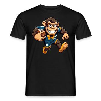 Singe de rugby - T-shirt homme - noir - Devant - AI Model Male 178 light (178cm)