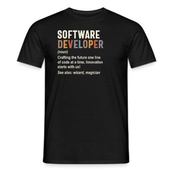 Softwareentwickler - Die Zukunft mit Code gestalten - Männer T-Shirt - Schwarz - Vorne - AI Model Male 178 light (178cm)