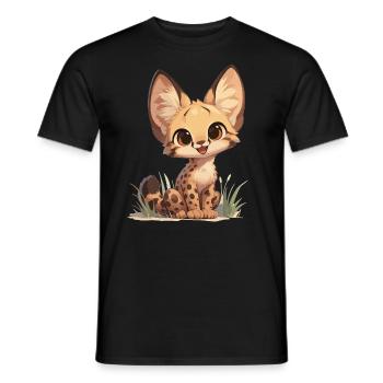 Servale Serval - Männer T-Shirt - Schwarz - Vorne - AI Model Male 178 light (178cm)