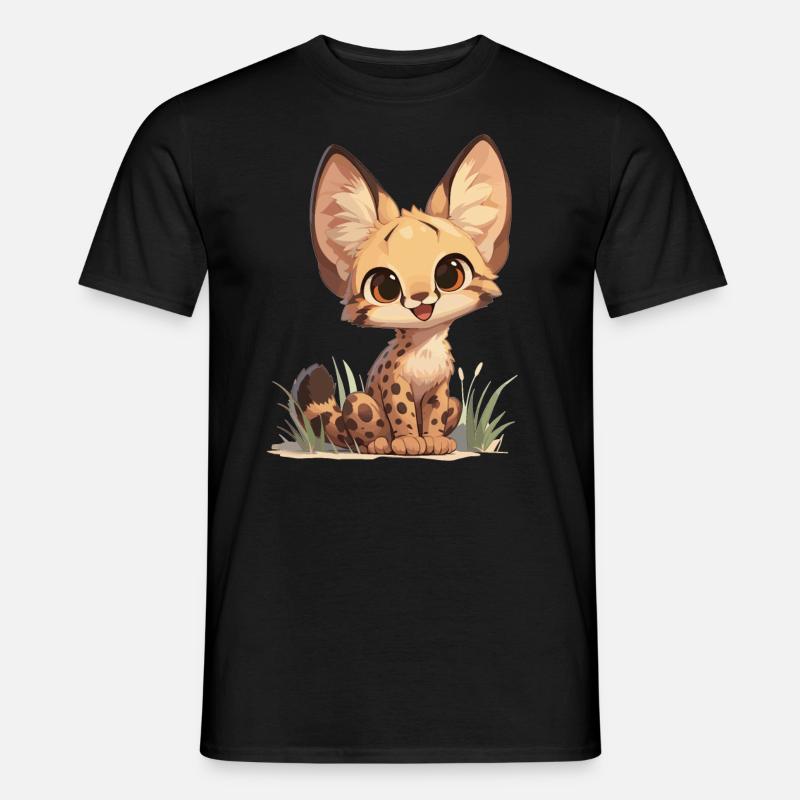 Servale Serval - Männer T-Shirt - Schwarz