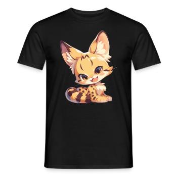 Servale Serval - Männer T-Shirt - Schwarz - Vorne - AI Model Male 178 light (178cm)