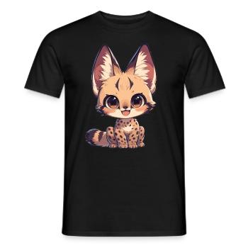 Servale Serval - Männer T-Shirt - Schwarz - Vorne - AI Model Male 178 light (178cm)
