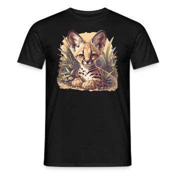 Servale Serval - Männer T-Shirt - Schwarz - Vorne - AI Model Male 178 light (178cm)