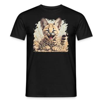 Servale Serval - Männer T-Shirt - Schwarz - Vorne - AI Model Male 178 light (178cm)