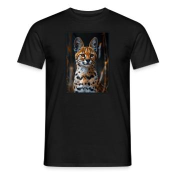 Servale Serval - Männer T-Shirt - Schwarz - Vorne - AI Model Male 178 light (178cm)