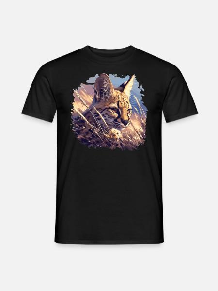 Servale Serval - Männer T-Shirt - Schwarz