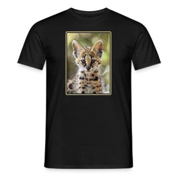 Servale Serval - Männer T-Shirt - Schwarz - Vorne - AI Model Male 178 light (178cm)