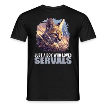 Servale Serval - Männer T-Shirt - Schwarz - Vorne - AI Model Male 178 light (178cm)
