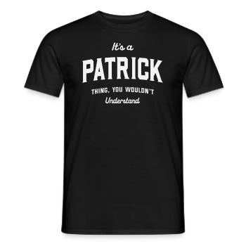 C’est un truc de Patrick que vous ne comprendriez pas - T-shirt homme - noir - Devant - AI Model Male 178 light (178cm)
