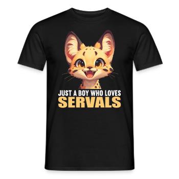 Servale Serval - Männer T-Shirt - Schwarz - Vorne - AI Model Male 178 light (178cm)