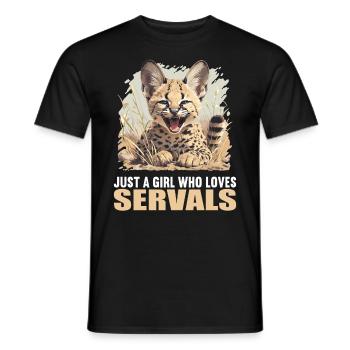 Servale Serval - Männer T-Shirt - Schwarz - Vorne - AI Model Male 178 light (178cm)