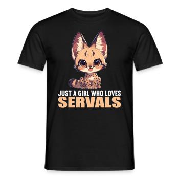 Servale Serval - Männer T-Shirt - Schwarz - Vorne - AI Model Male 178 light (178cm)