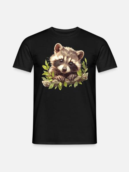 Waschbären Waschbär - Männer T-Shirt - Schwarz