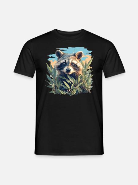 Waschbären Waschbär - Männer T-Shirt - Schwarz